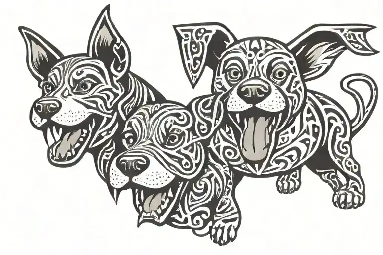 3 Kids A Dog Cartoon Character