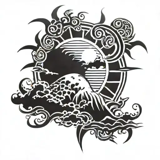 Raging Japanese Sun For Back