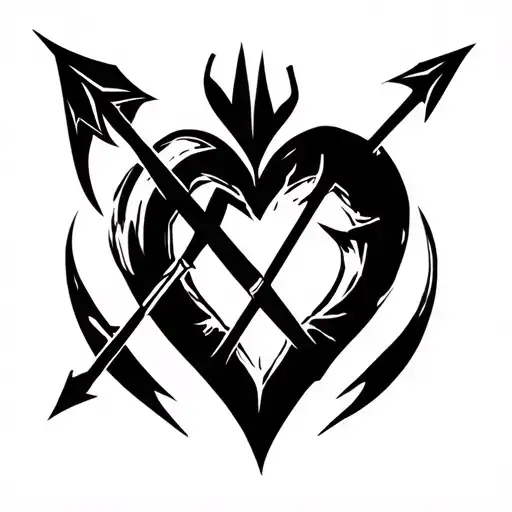 Heart Pen Arrow Anatomy With Anarchi Symbol