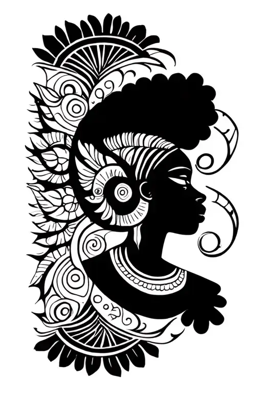 Femme Afro Tribal Spiritual Symbol