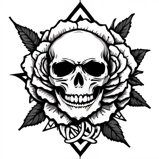 Skull Rose Pentagram