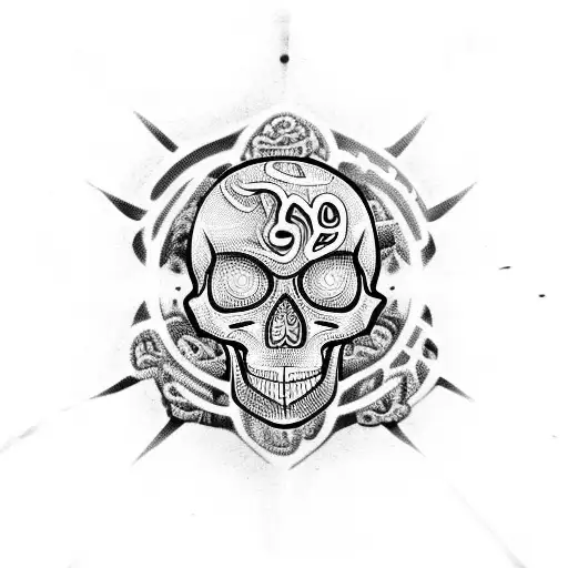 Skull With Snakes Coming Out Of It's Eyes