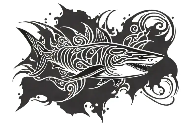 White Shark Swimming