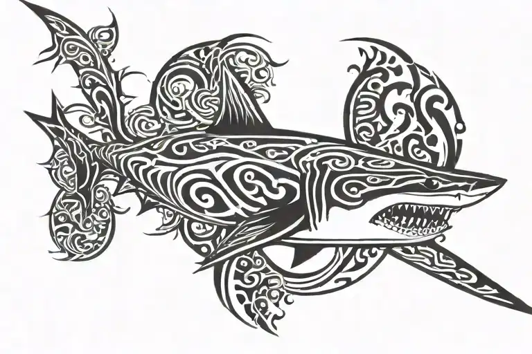 White Shark Swimming