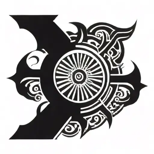 Shield With The Sun And Praying Hands On It