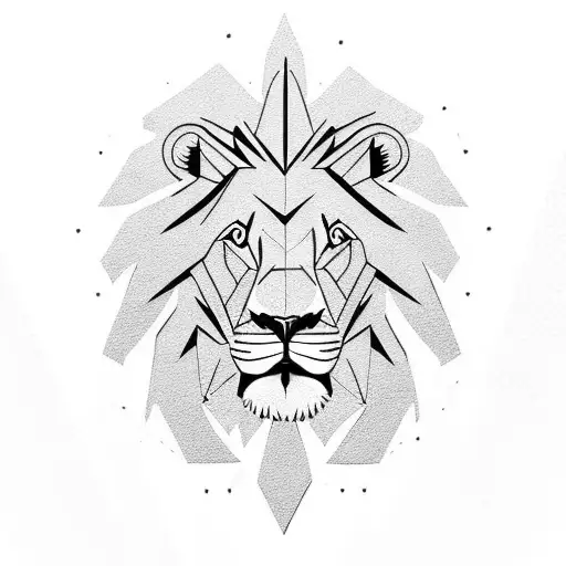 Side Profile Of Lion And Shape Of The Continent Of Africa