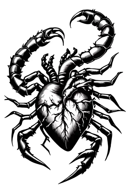 Scorpion Ripping Heart In Half In Claws