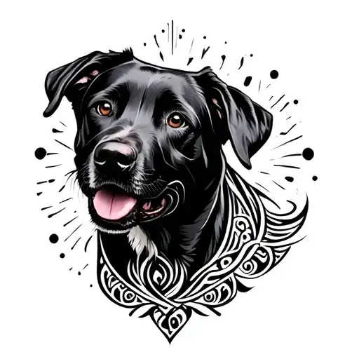 Black Labrador Representing Loyalty Intertwined