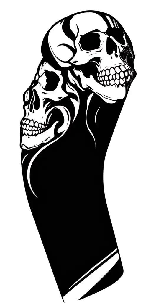 Skulls Connected Up Arm Sleeve