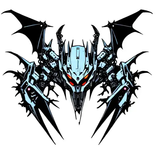 Biomechanic Bat Hanging From A Dead Autobot Prime
