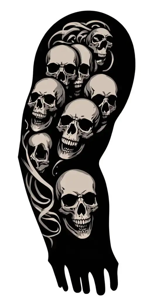 Skulls Connected Up Arm Sleeve