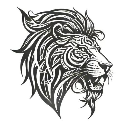 Lion Head Eating The Sun