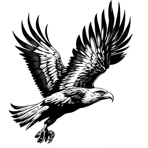 Eagle In Flight Seen From Above