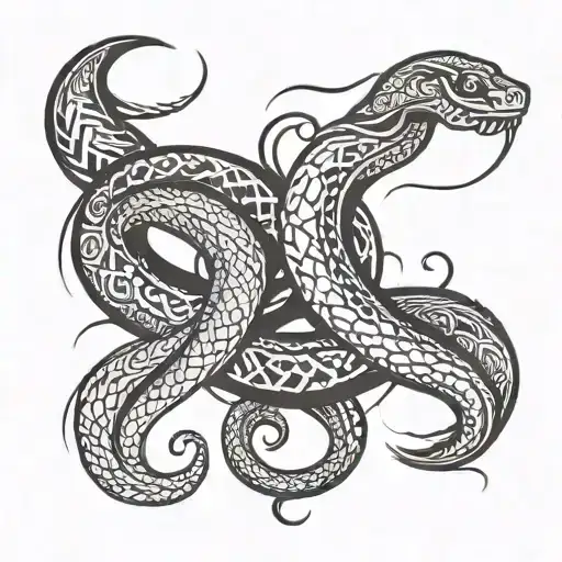 A Snake Starting From The Shoulder Ending In The Wrist