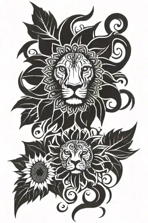 Sunflower Lion Head