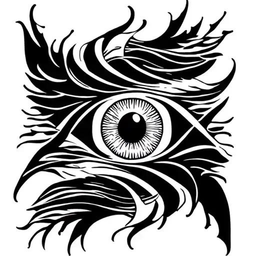 The Ocean Waves And A Eye Symbol Integrated To Fit As A Forearm Sleeve