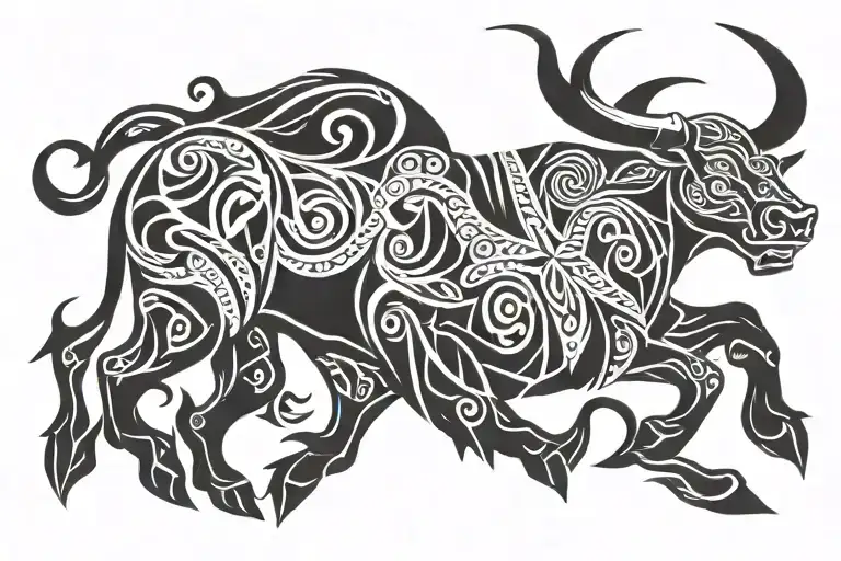 Large Bull On A Sailing Ship