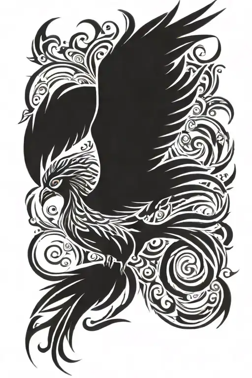 Phoenix Rising From Flames