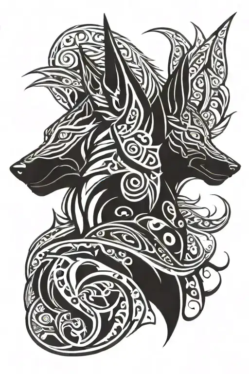 Anubis And Fenrir Norse Mythical Creature Inspired