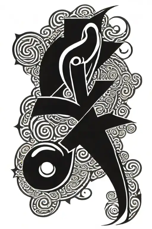 Celtic Cross Mixed With Bass Clef