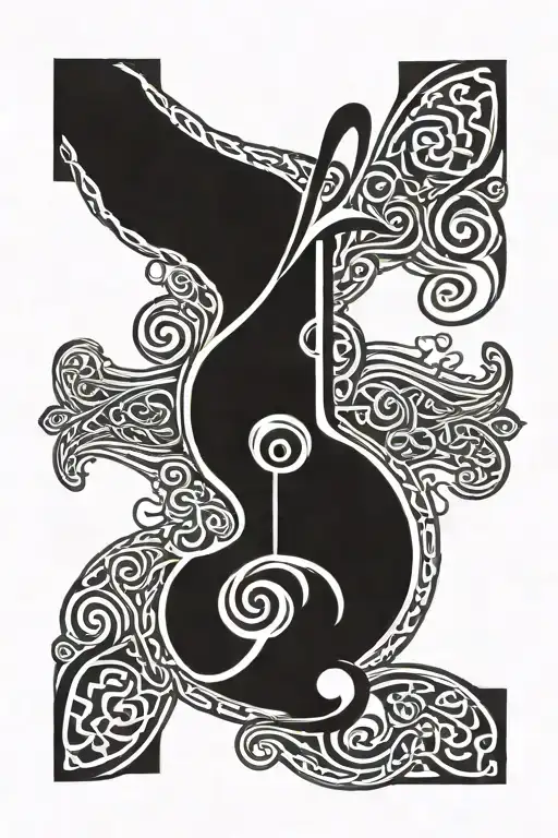 Celtic Cross Mixed With Bass Clef Bass Clef