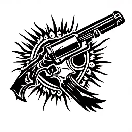 Shotgun With Harder Belt From Hip To Knee