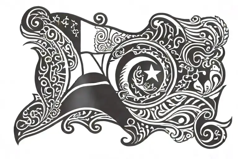 Chilean Flag Black And White