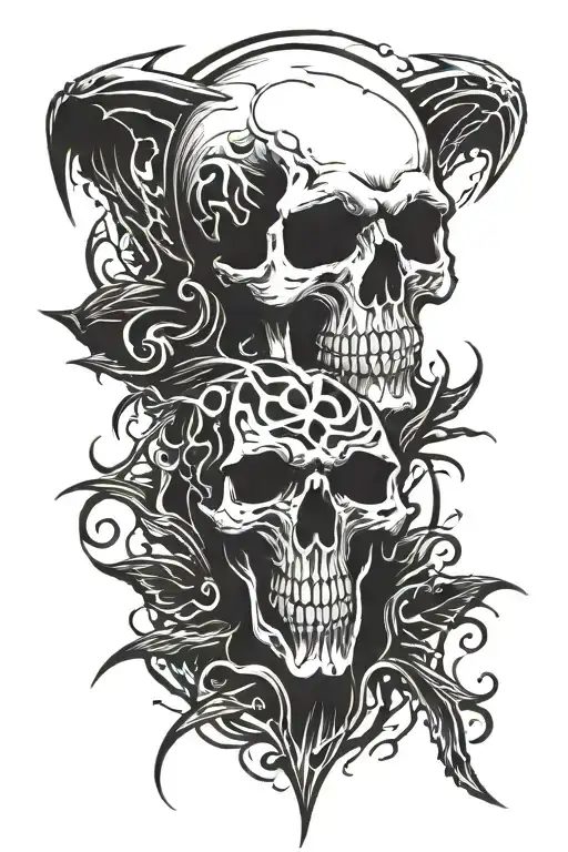 Grim Reaper Ghost Rider Burning Skull Crows Death Moth
