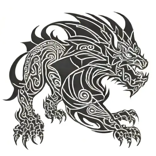 Dire Wolf With Wings Like A Dragon