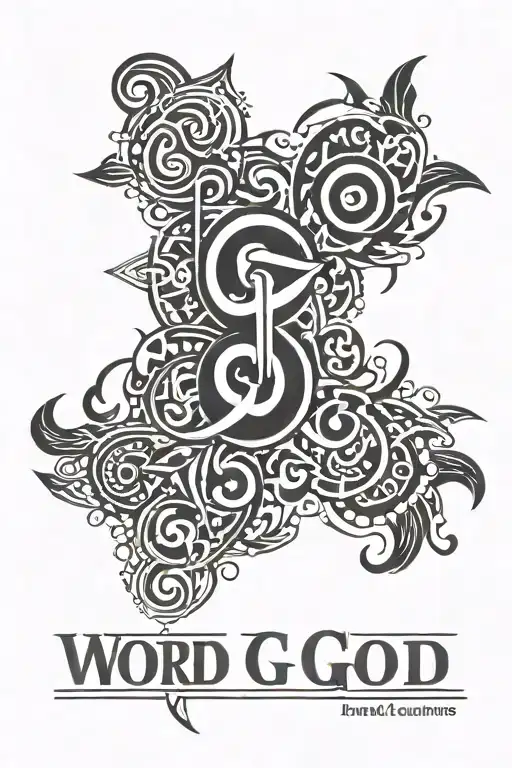 Word God In Different Fonts And Style