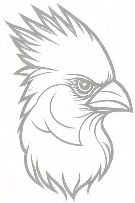 Flaming Cardinal Head Profile