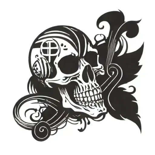 Skull With Music Notes