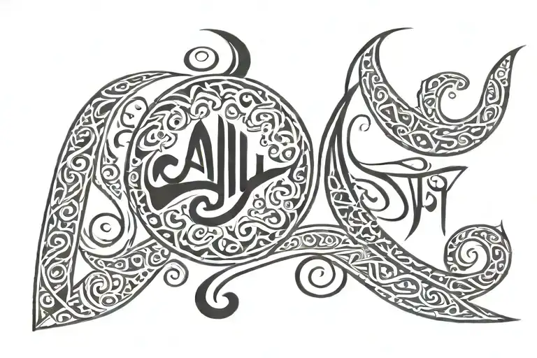 Allahu In Arabic Script