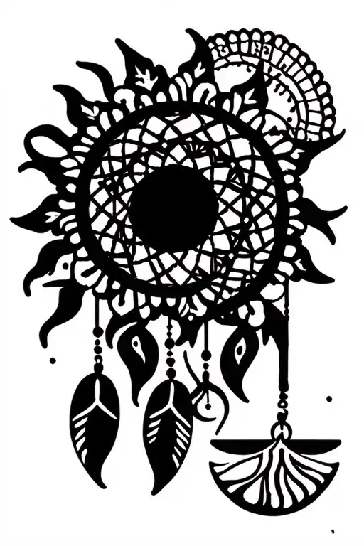 Libra Zodiac Sign With Lace Sun Dream Catcher