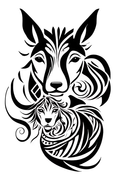 Father And Daughter As Animals In A Nordic Style