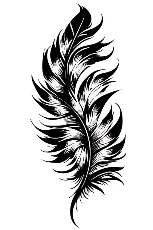 Unalome Symbol Made Of Feathers
