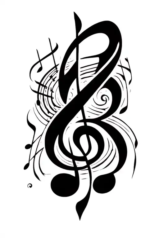 Unalome Symbol Made Of Musical Notes