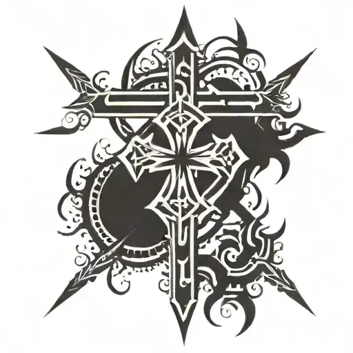 Cross With Thorn Crown Made