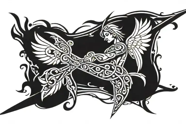 Cerubium Angel Holding A Sword