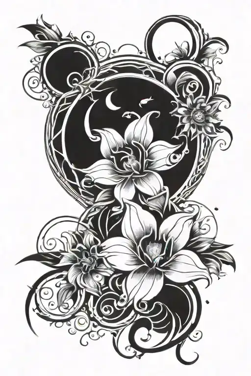 Flowers With The Moon