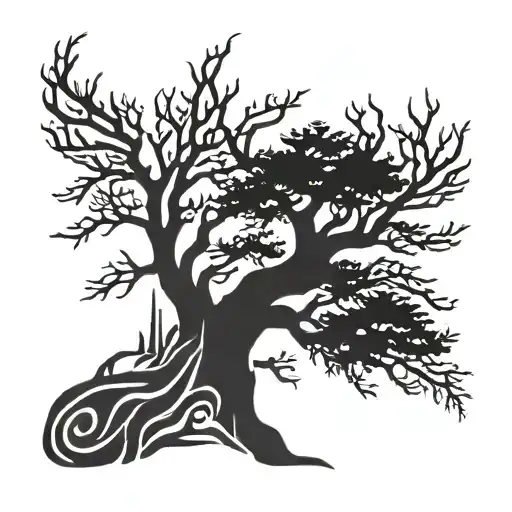Lebanese Cedar Tree Silhouette Enigma Secrets East Very Detailed