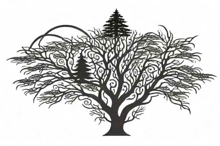 Lebanese Tribal Cedar Tree Resembling Enigmatic Allure