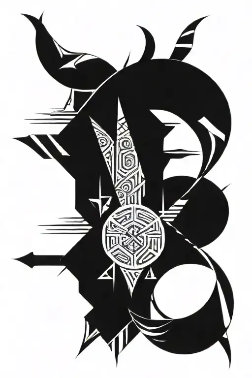 A Combination Of Tribal Tattoo And A Geometric Tattoo Representing Love And Hard Work