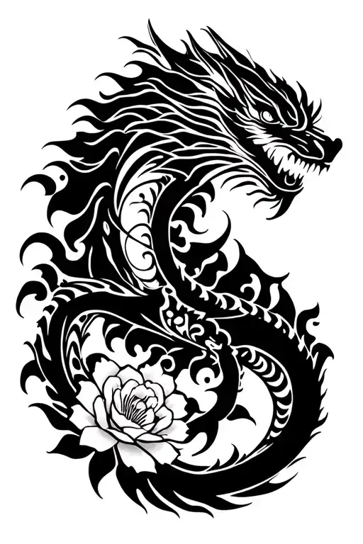 Flowers And A Dragon