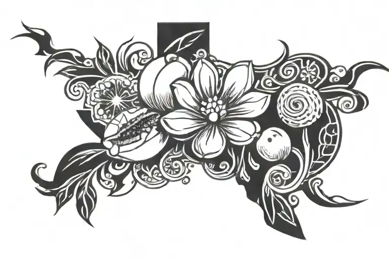 The State Of Texas And A Georgia Peach Fruit