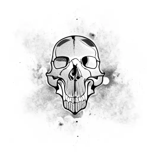 Raven Head Half Skull