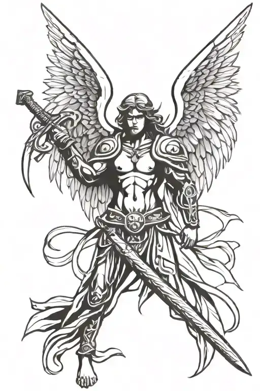 Angel Holding A Sword