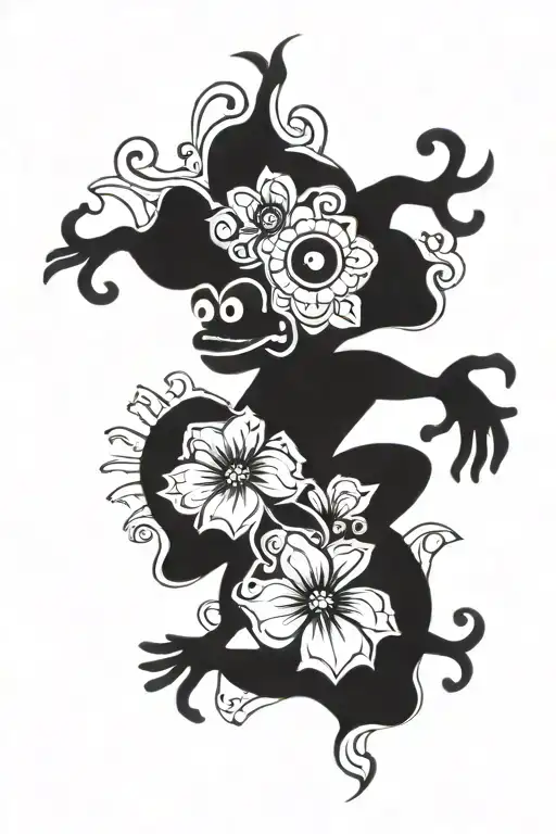 Puertorrican Taino Sun With A Amapola Flower And Coqui Frog