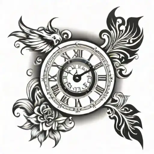 Clock With Birthdate And Time Displayed With Fleur De Fuel Background