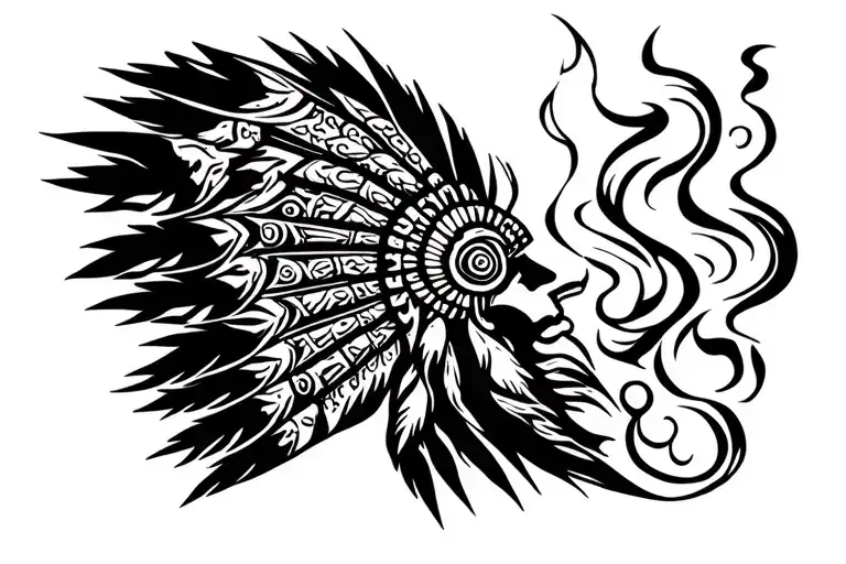 Indian Head Dress Smoking